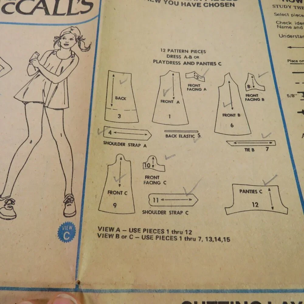 McCalls 5049 clothing pattern size 12 EASY Dress, Panties (sleeveless) Loose Fit